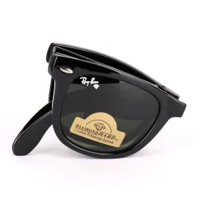 Ray-Ban 4105 Foldable Wayfarer Black With Green Lens Sunglasses