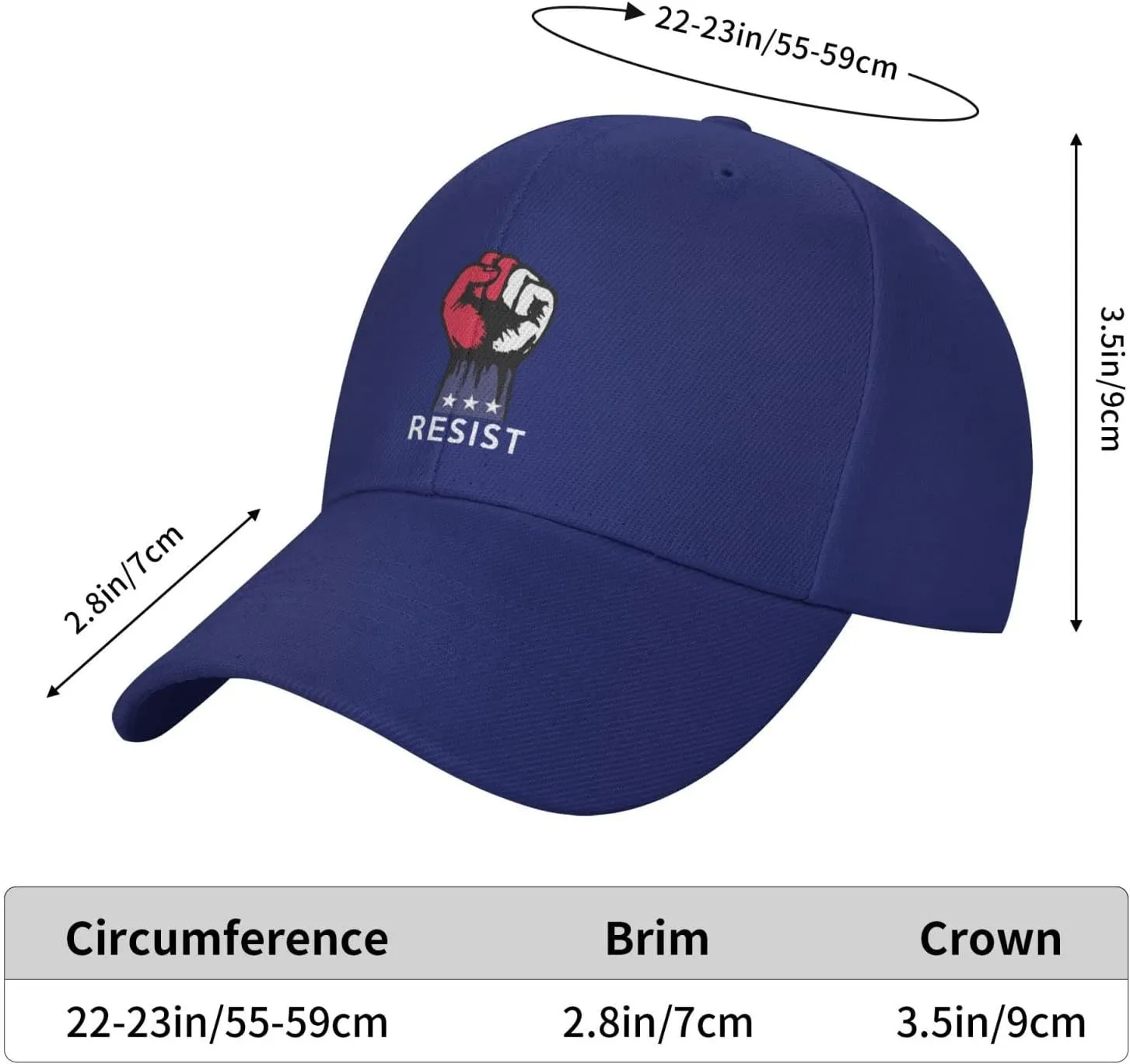 Resist Fist Resistance Hats for Men Pre-Curve Brim Visor Classic Baseball Cap Trendy Black Trucker Hat Adjustable