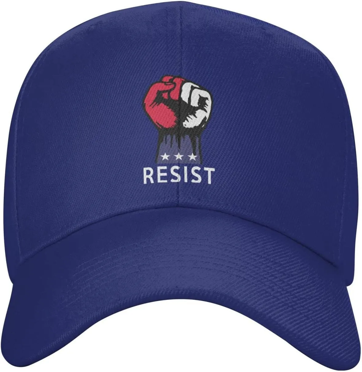 Resist Fist Resistance Hats for Men Pre-Curve Brim Visor Classic Baseball Cap Trendy Black Trucker Hat Adjustable