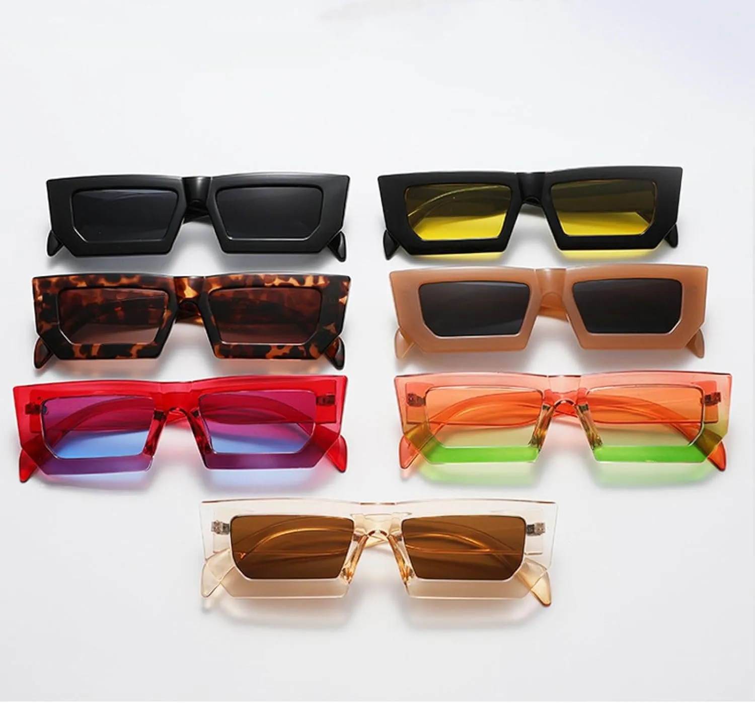 Retro Rectangular Sunglasses Women Classic Vintage Small Luxury Female Shades Eyewear