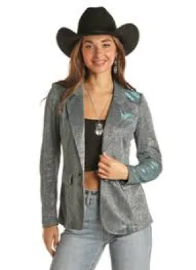 Rock & Roll Womens Shimmering Glittered Blazer
