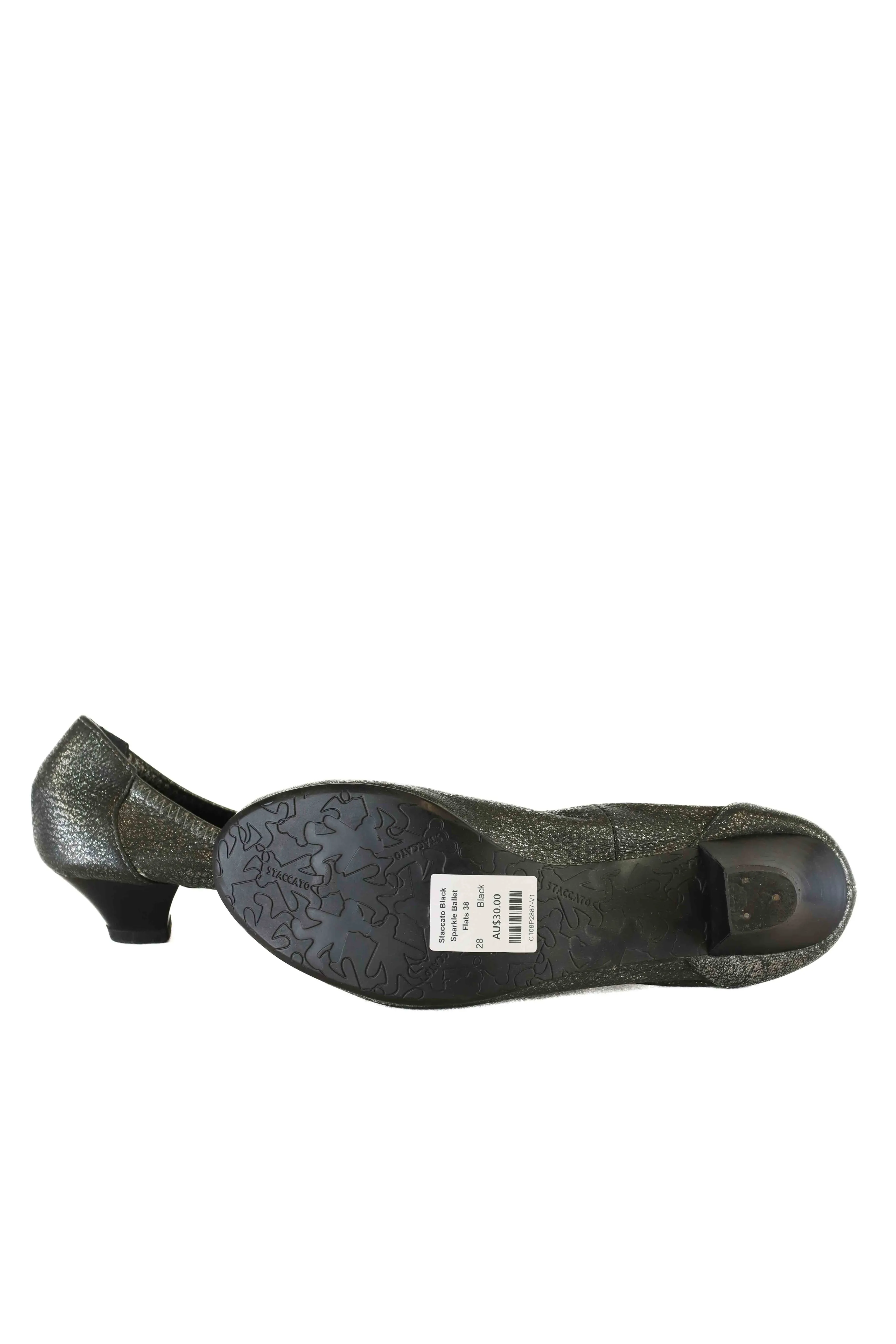 Staccato Black Sparkle Ballet Flats 38