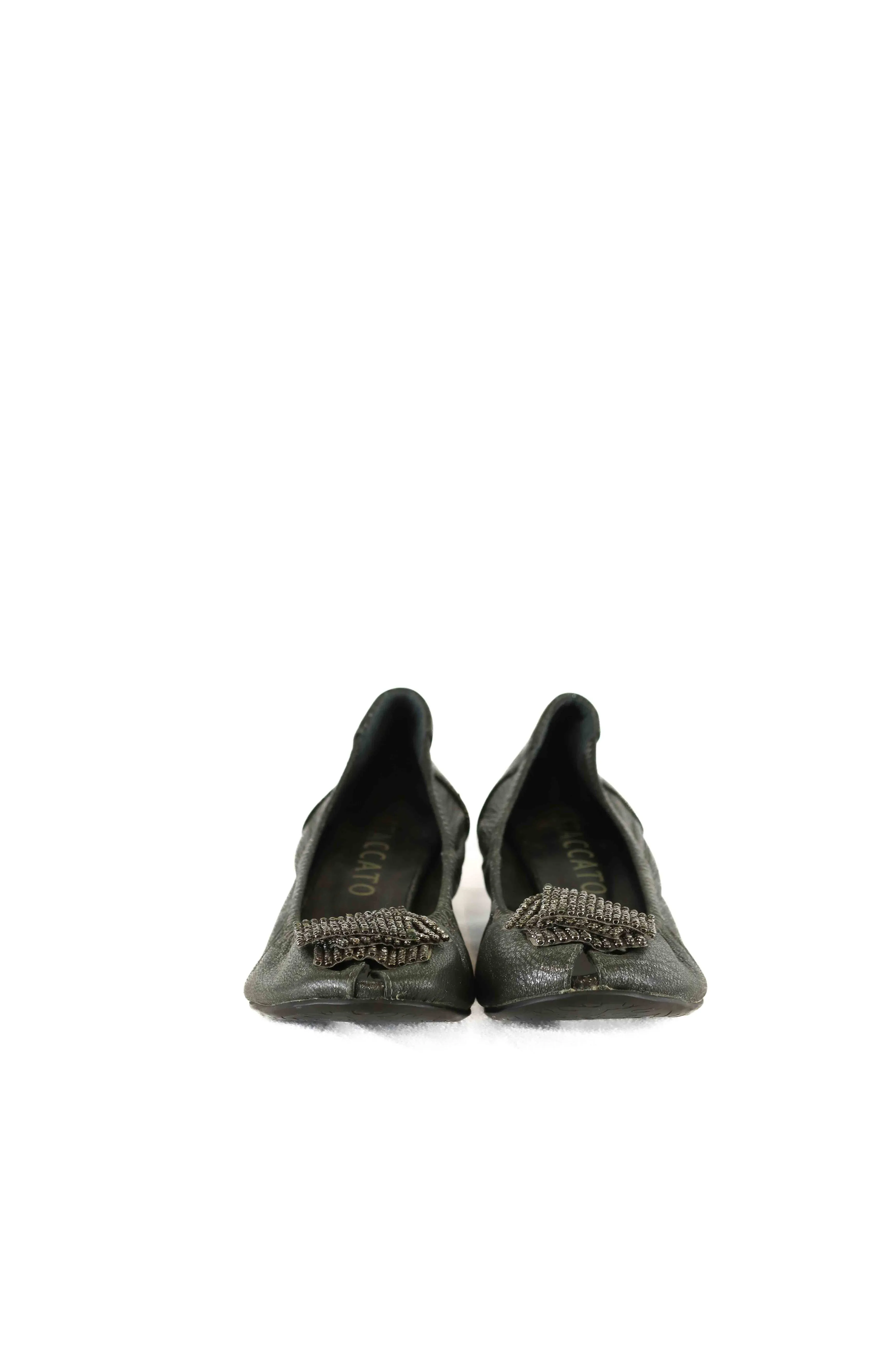 Staccato Black Sparkle Ballet Flats 38
