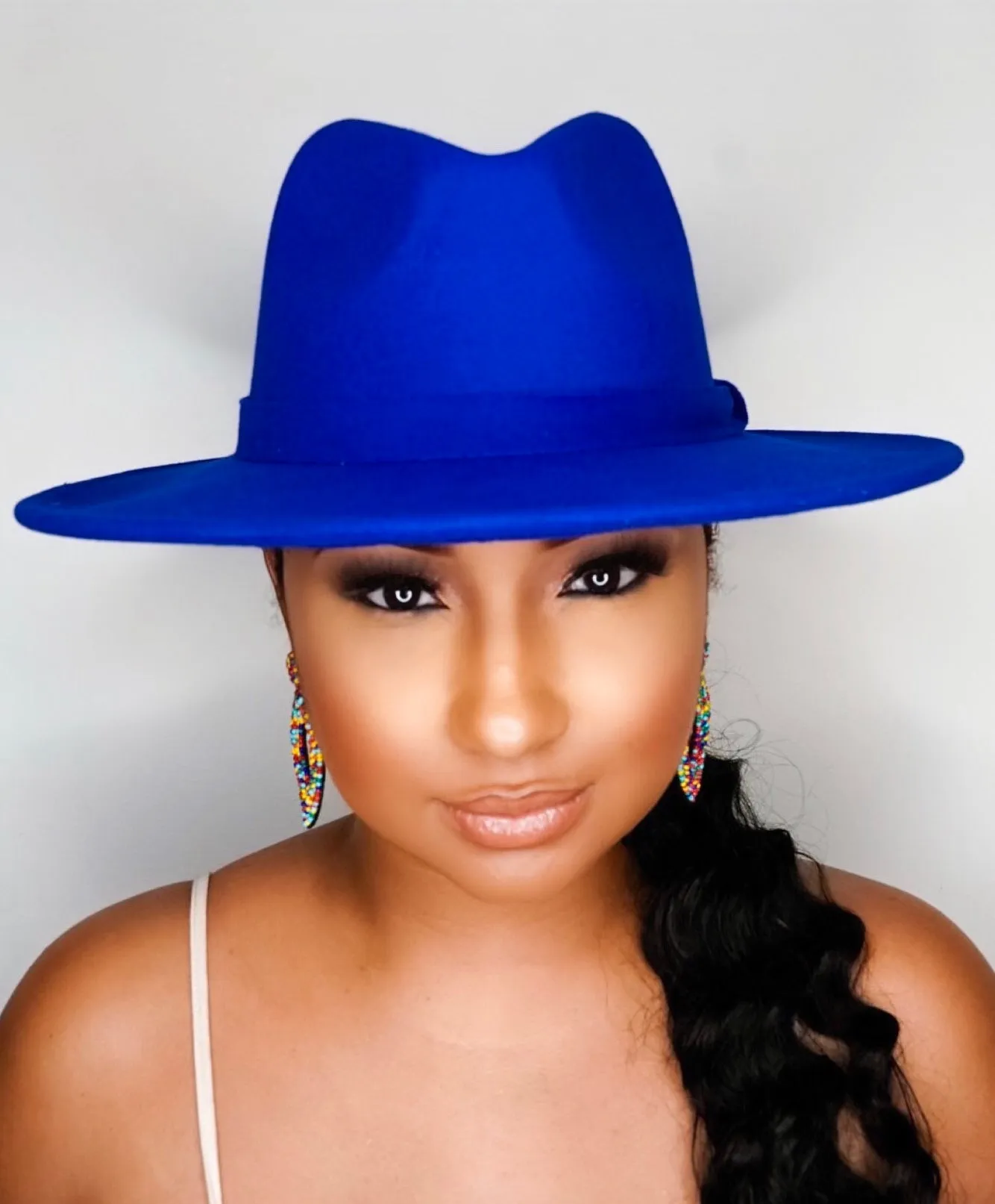 Still Trending | Wide Brim Panama Felt Fedora Hat with Band - 3