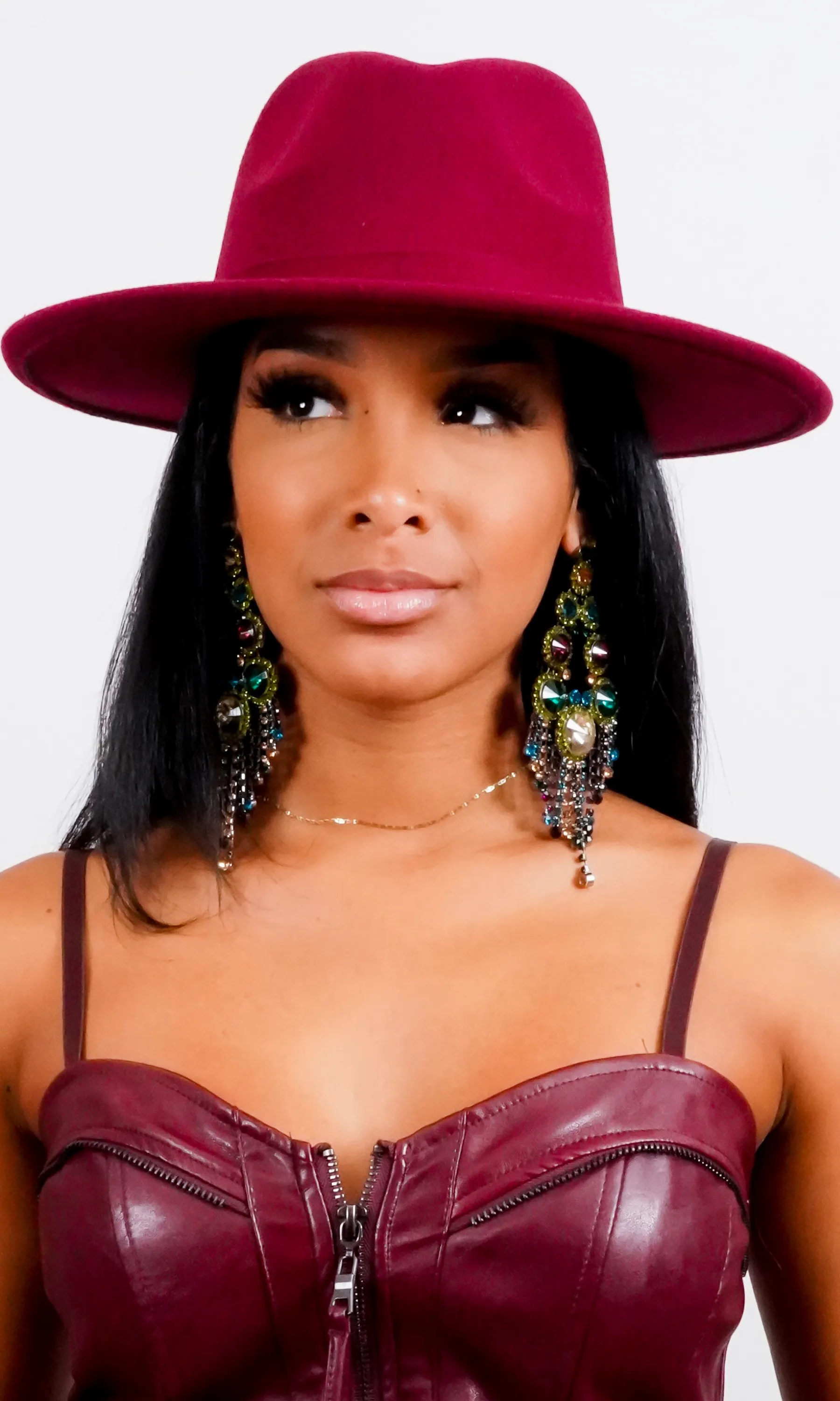 Still Trending | Wide Brim Panama Felt Fedora Hat with Band - 3
