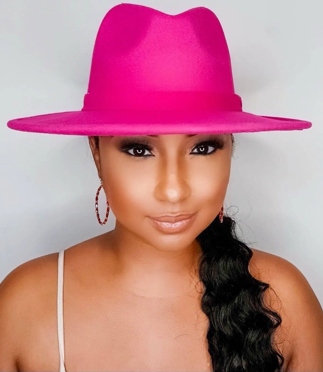 Still Trending | Wide Brim Panama Felt Fedora Hat with Band - 3