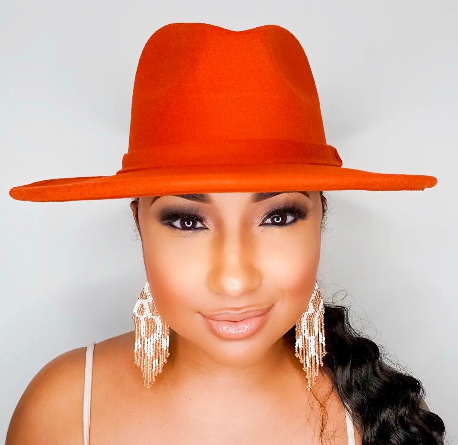 Still Trending | Wide Brim Panama Felt Fedora Hat with Band - 3