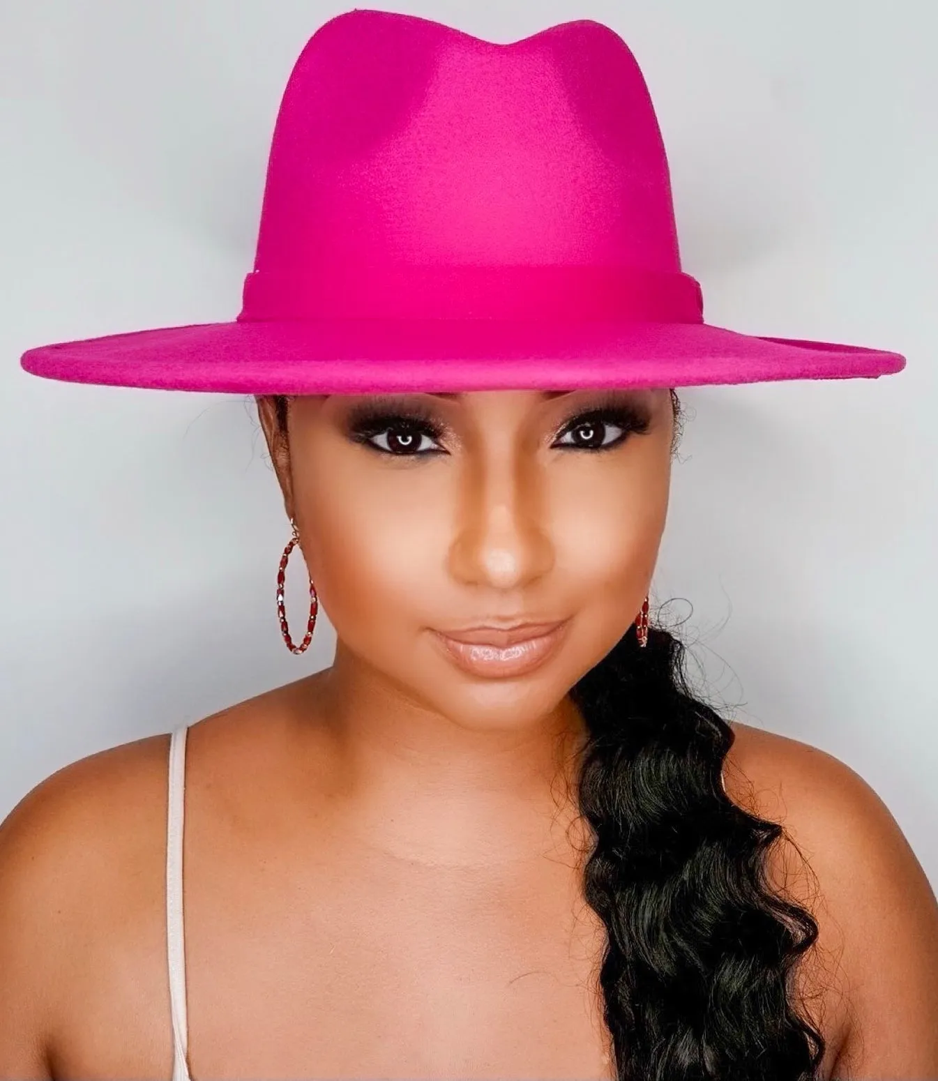 Still Trending | Wide Brim Panama Felt Fedora Hat with Band - Purple