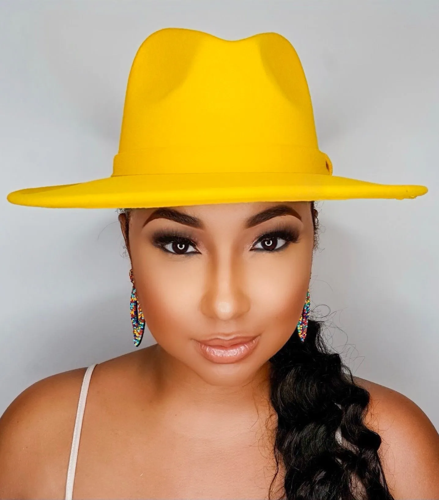Still Trending | Wide Brim Panama Felt Fedora Hat with Band - Purple