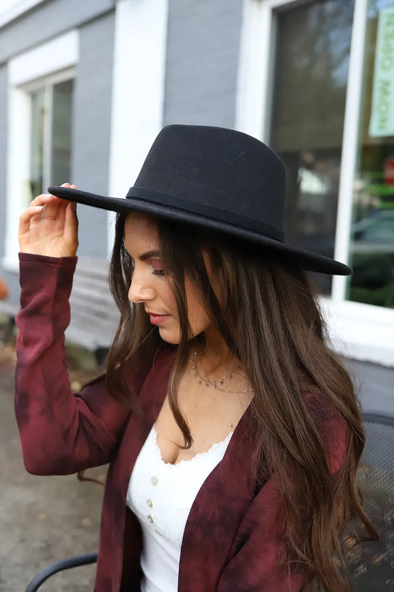 The Drifter Wide Brim Panama Hat -Black