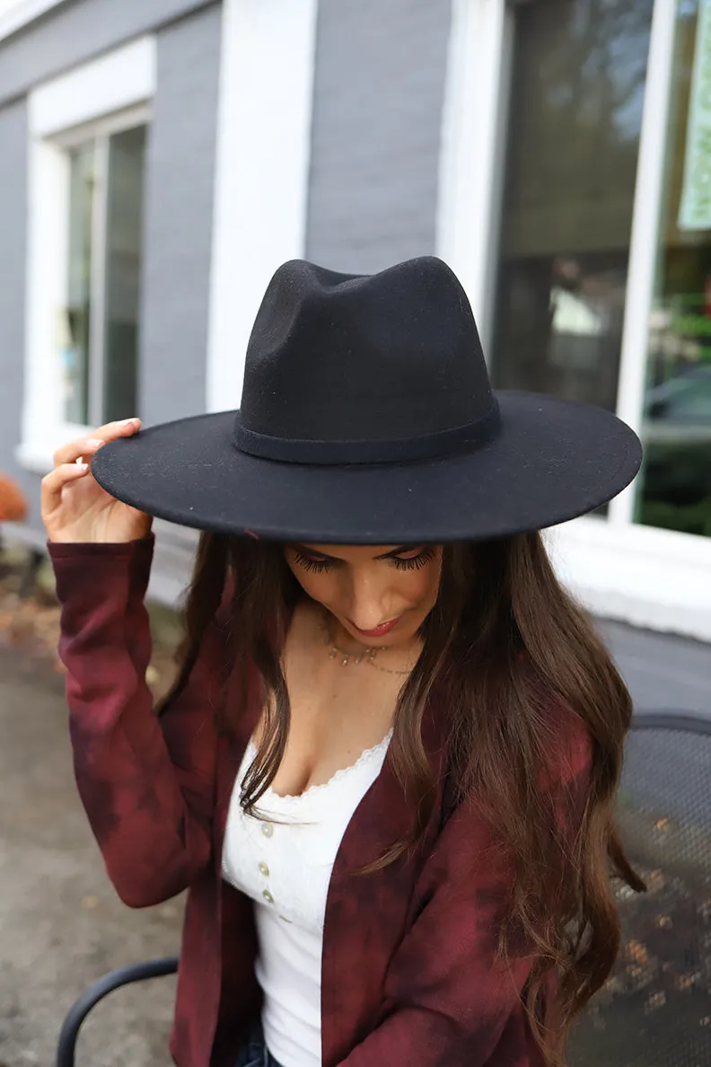The Drifter Wide Brim Panama Hat -Black