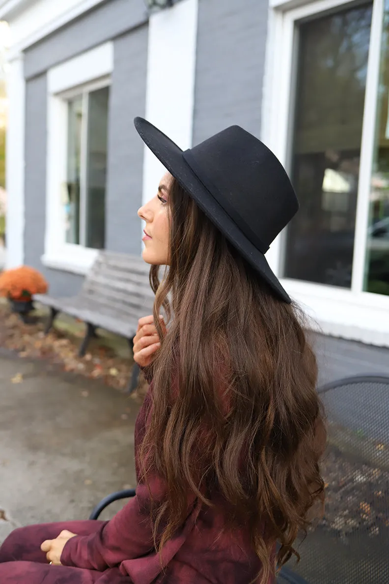The Drifter Wide Brim Panama Hat -Black