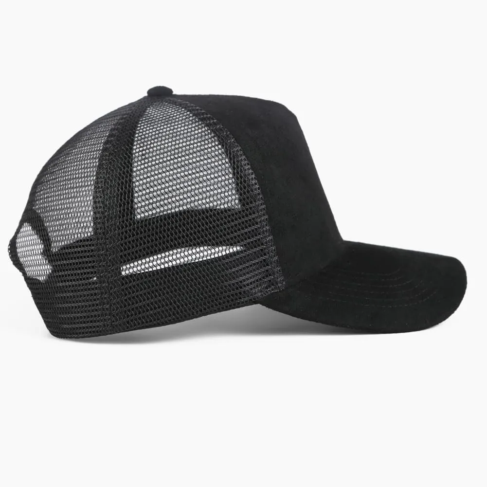 Trendy Trucker Hat Suede Mesh Back Baseball Cap for Men Women Summer Breathable Sport Caps Adjustable Snapback Hat 2025