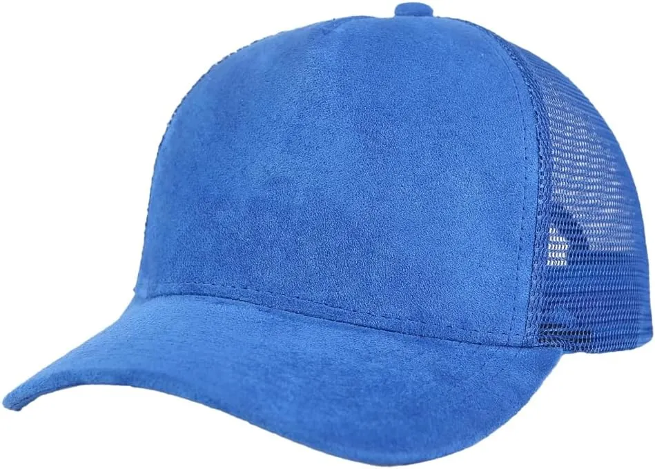Trendy Trucker Hat Suede Mesh Back Baseball Cap for Men Women Summer Breathable Sport Caps Adjustable Snapback Hat 2025