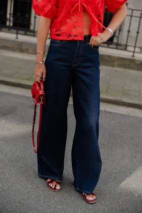 ViMalou HW wide jeans dark blue denim