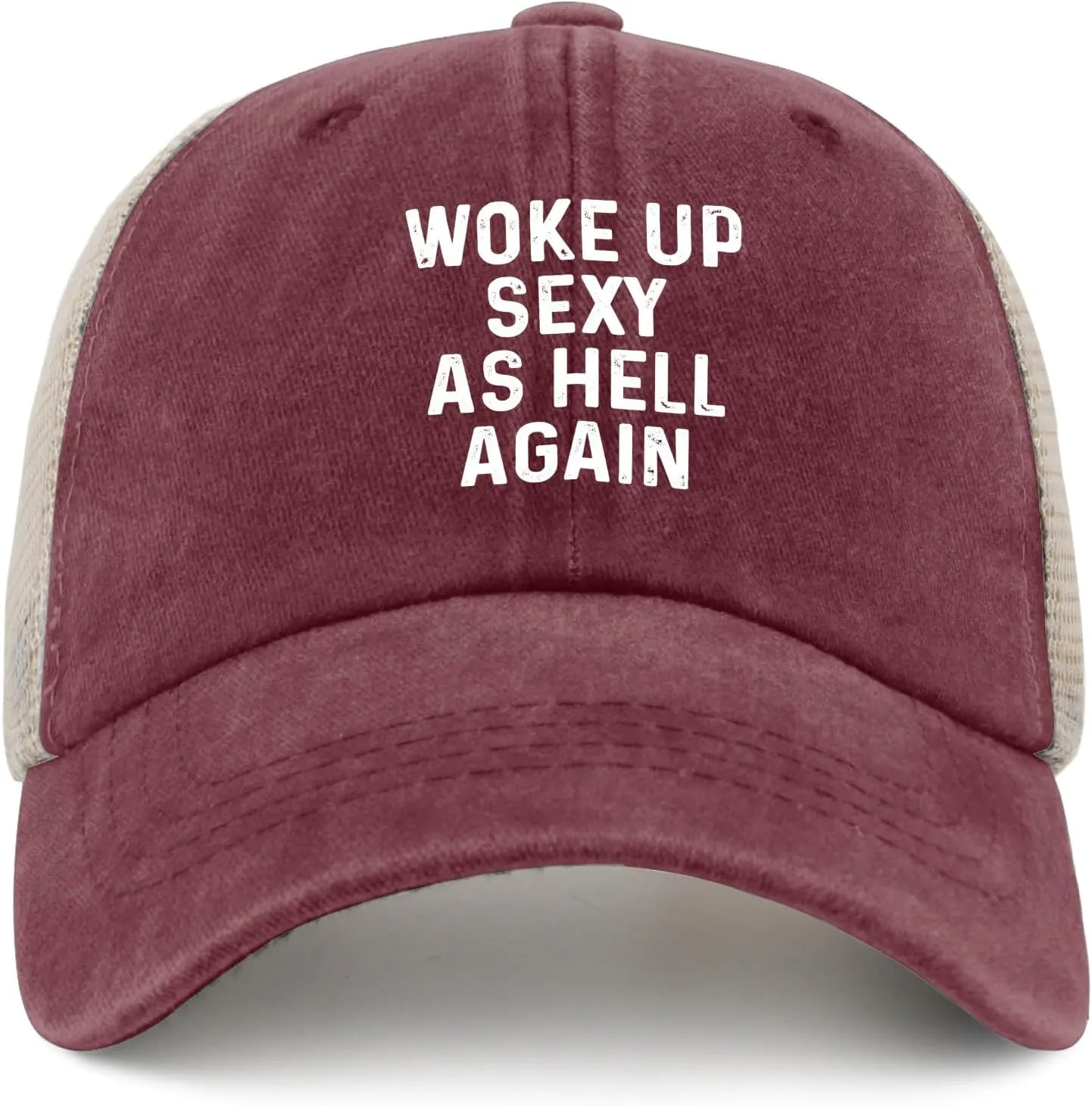 WOKES UP Sexy AS Hell Again Trucker Hat Men Trendy Mesh Hat for Summer