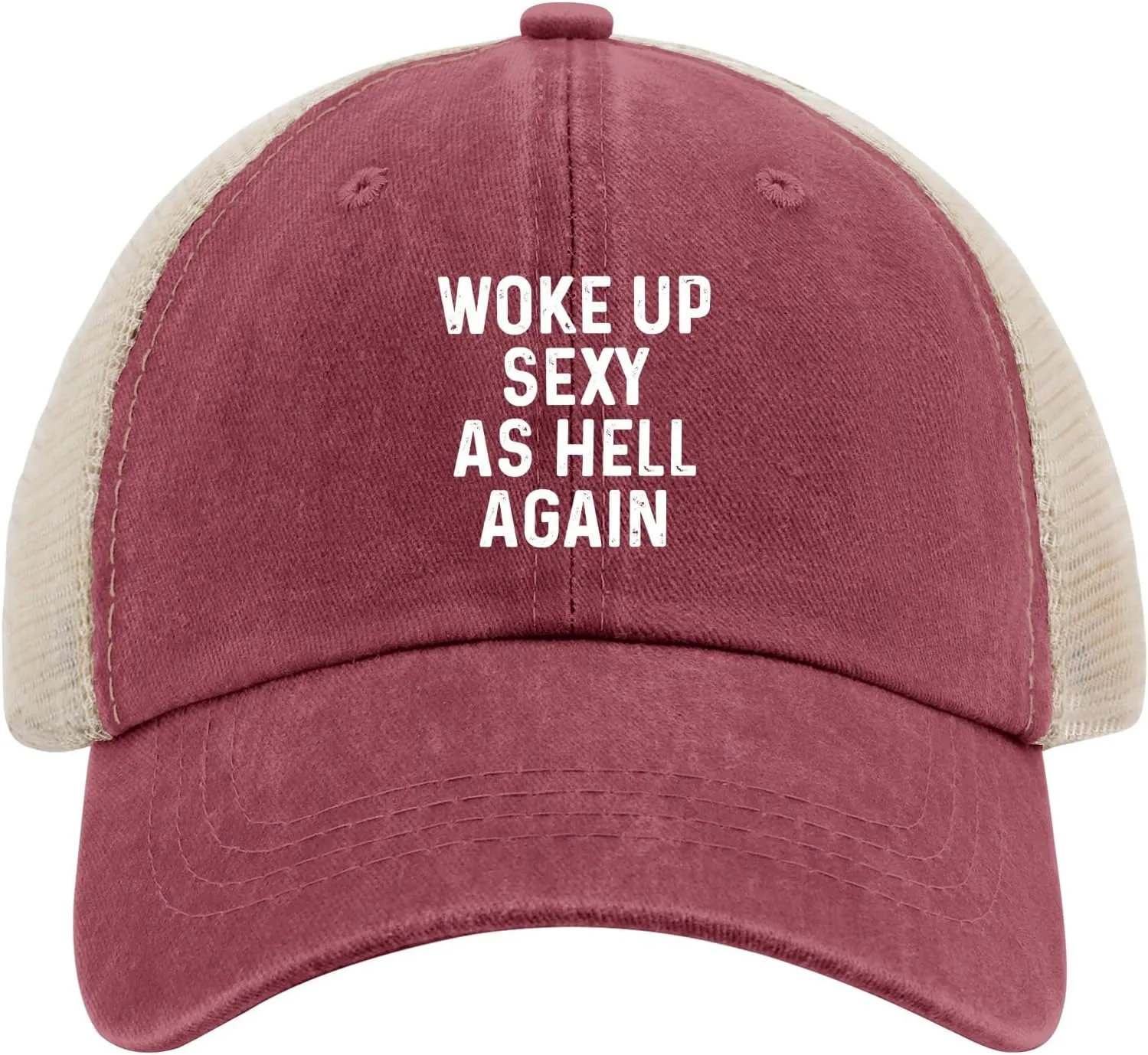 WOKES UP Sexy AS Hell Again Trucker Hat Men Trendy Mesh Hat for Summer