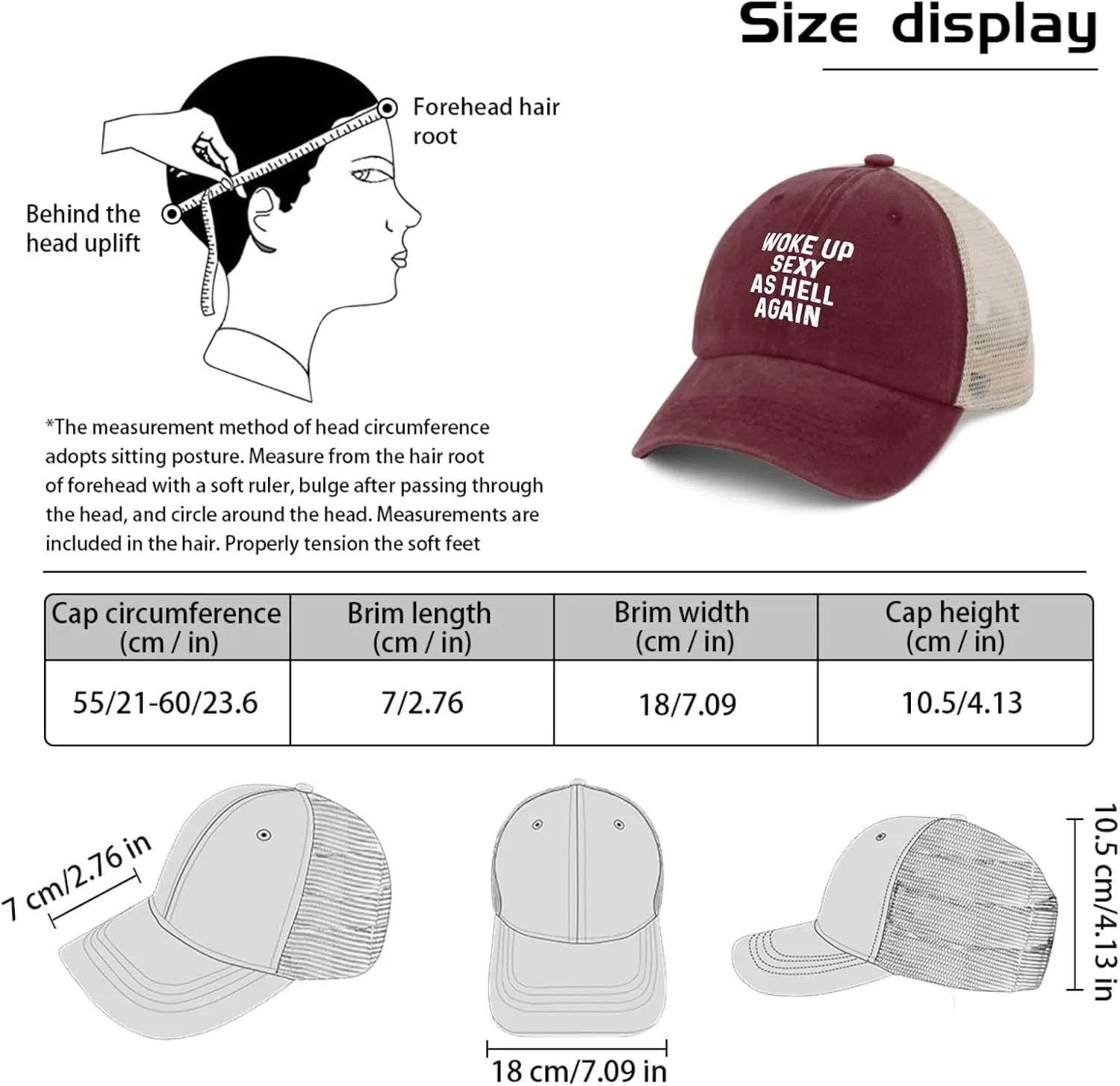 WOKES UP Sexy AS Hell Again Trucker Hat Men Trendy Mesh Hat for Summer