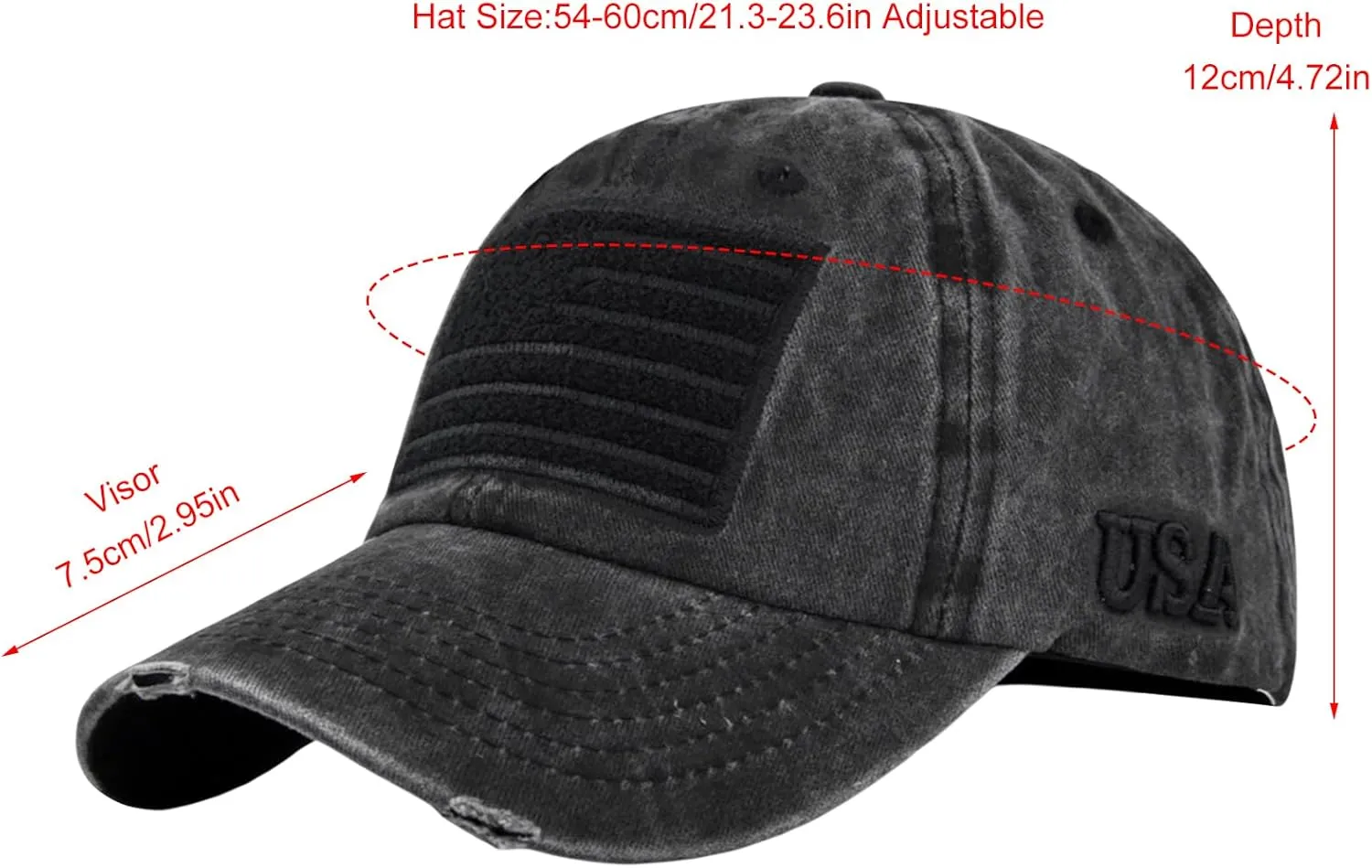 Women Men 4th of July Patriotic Baseball Cap Summer Stars Stripes/Flag Prints Breathable Dad Hat Trendy Trucker Hat