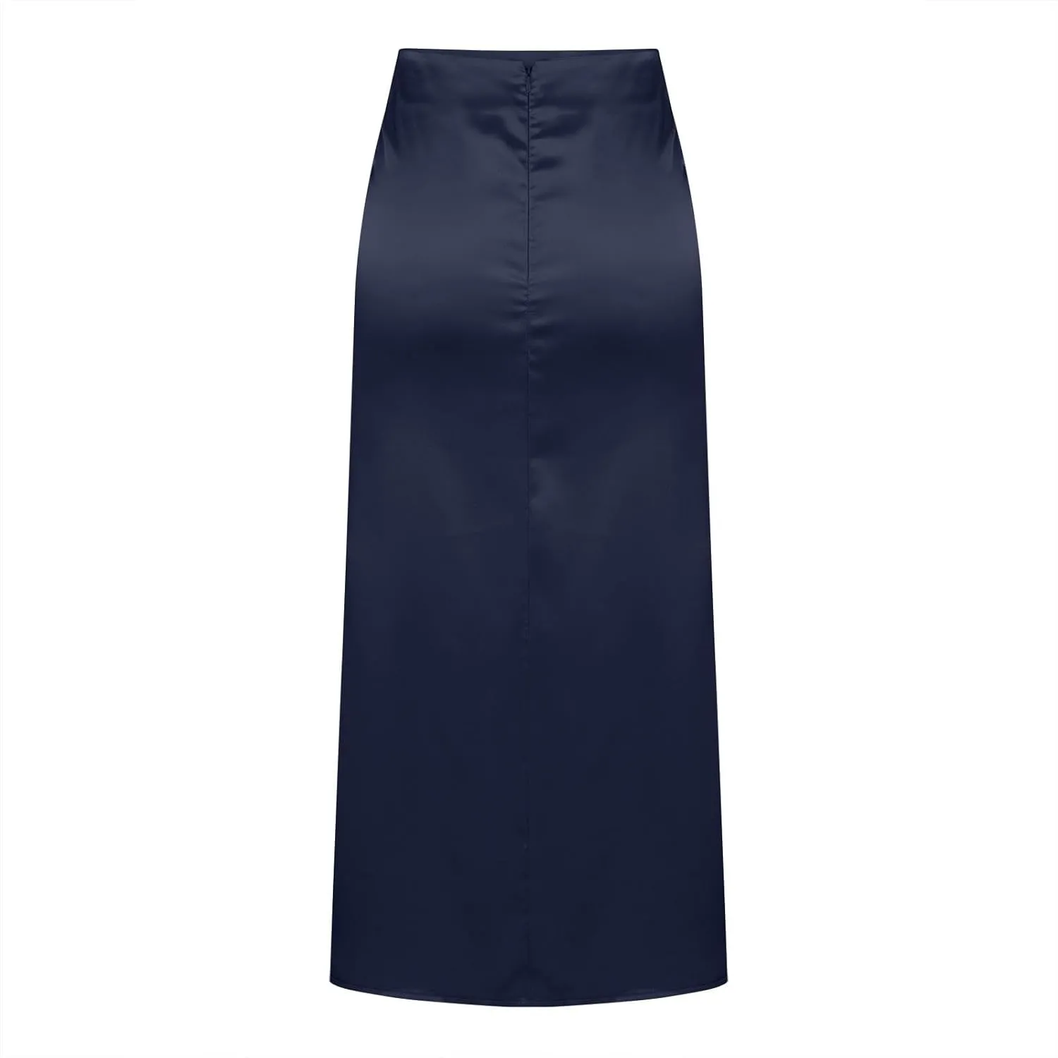 Women's Elegant Satin Maxi Skirts Elastic High Waisted A Line Stretch Skirt 2025 Stylish Business Work Office Dress