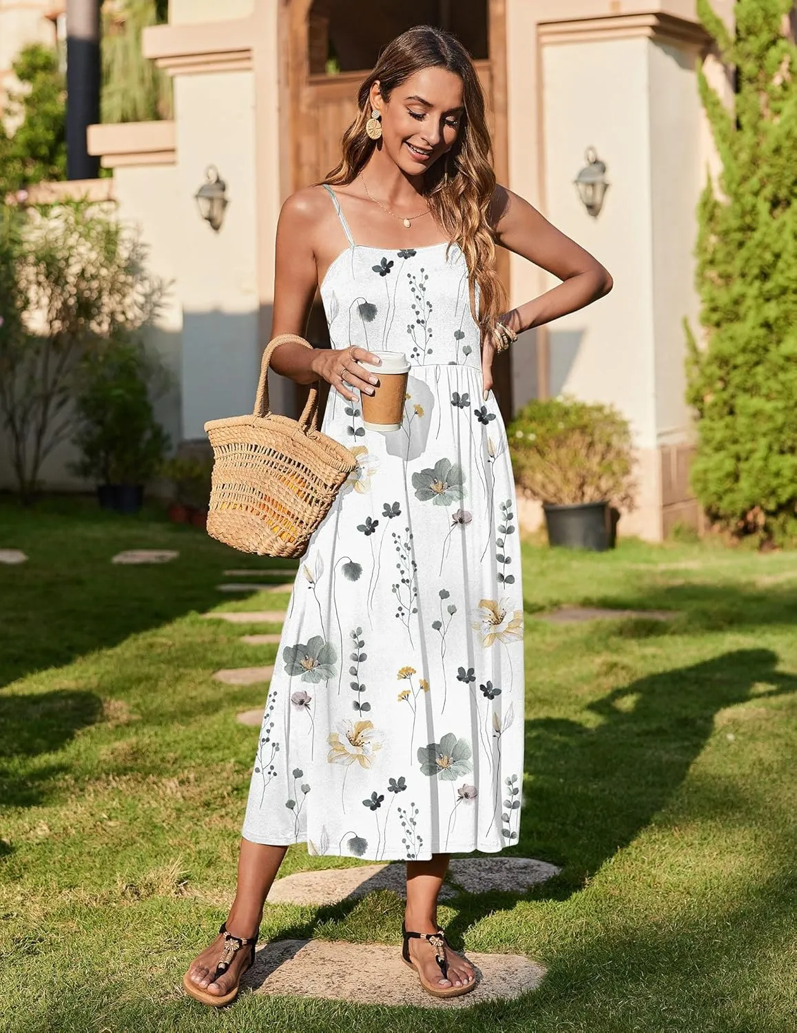 Zeagoo Women's Summer Casual Boho Sundress with Pockets
