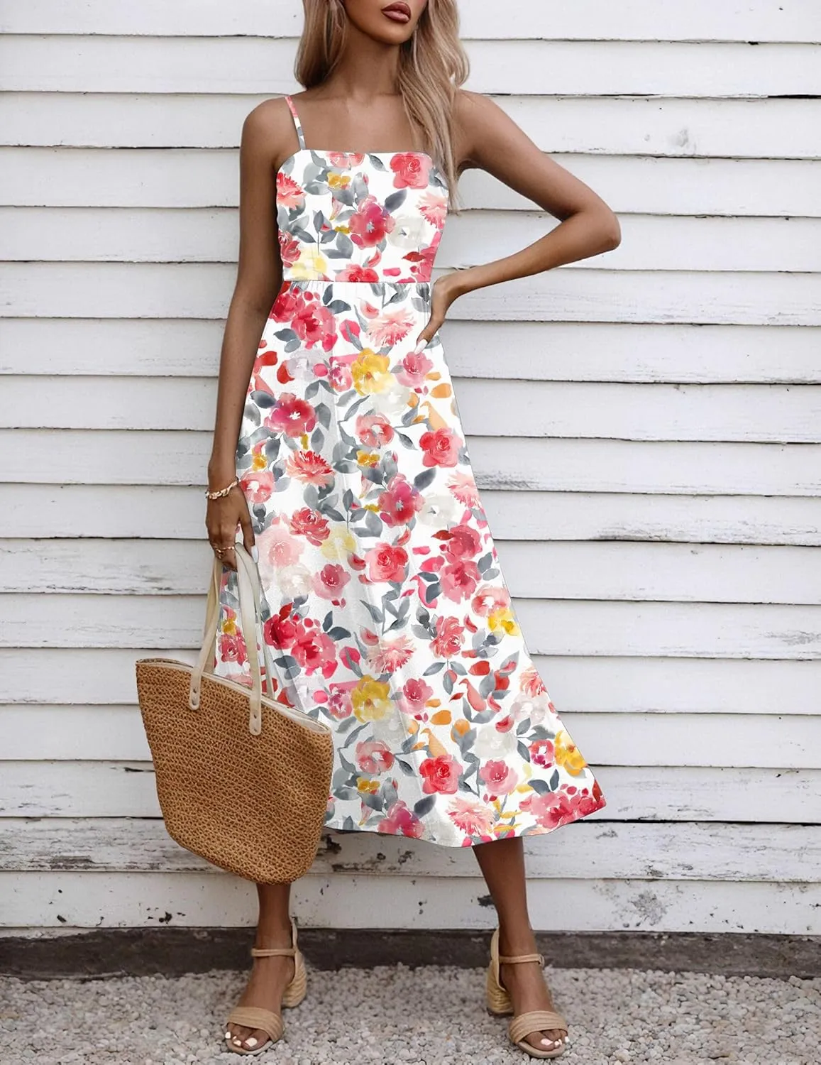 Zeagoo Women's Summer Casual Boho Sundress with Pockets