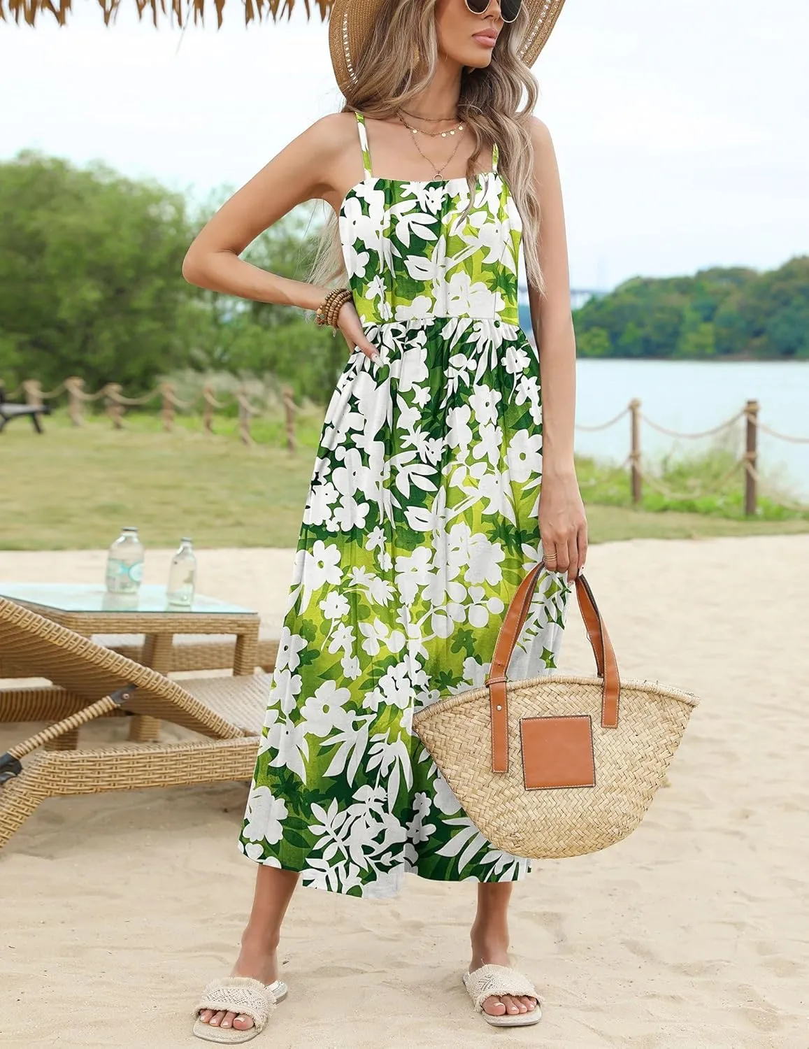 Zeagoo Women's Summer Casual Boho Sundress with Pockets
