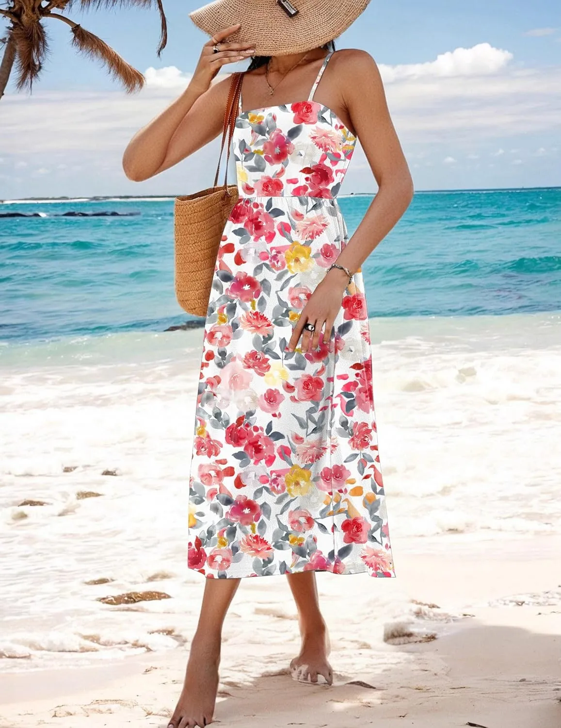 Zeagoo Women's Summer Casual Boho Sundress with Pockets