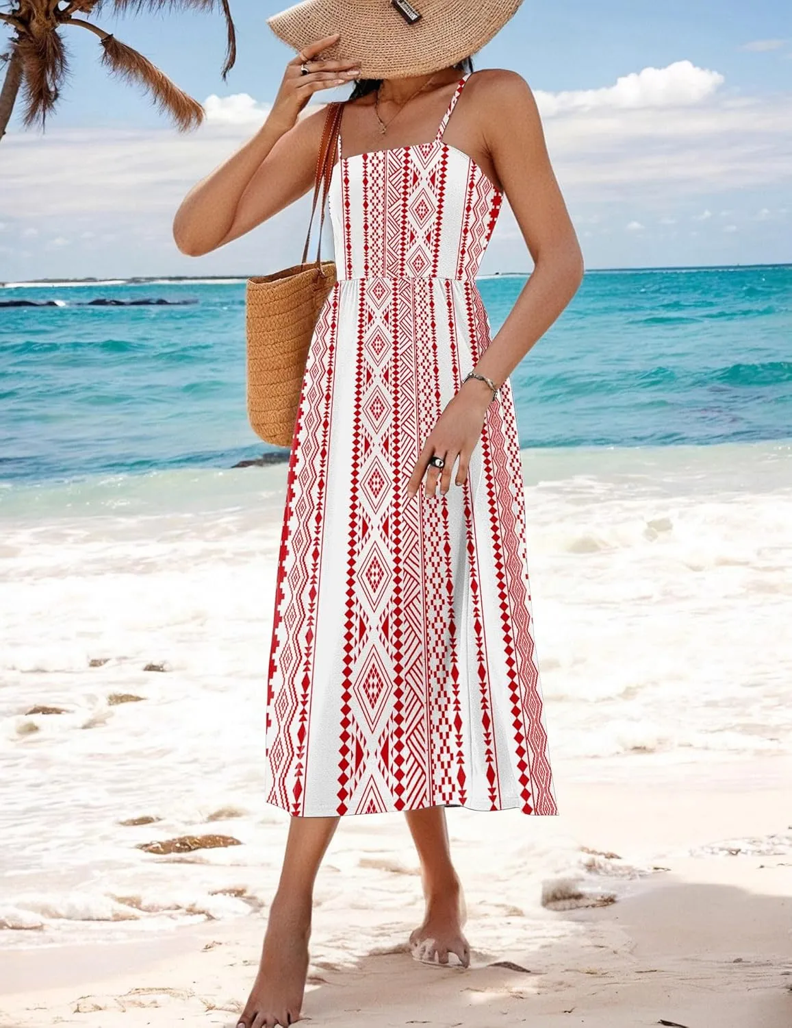Zeagoo Women's Summer Casual Boho Sundress with Pockets