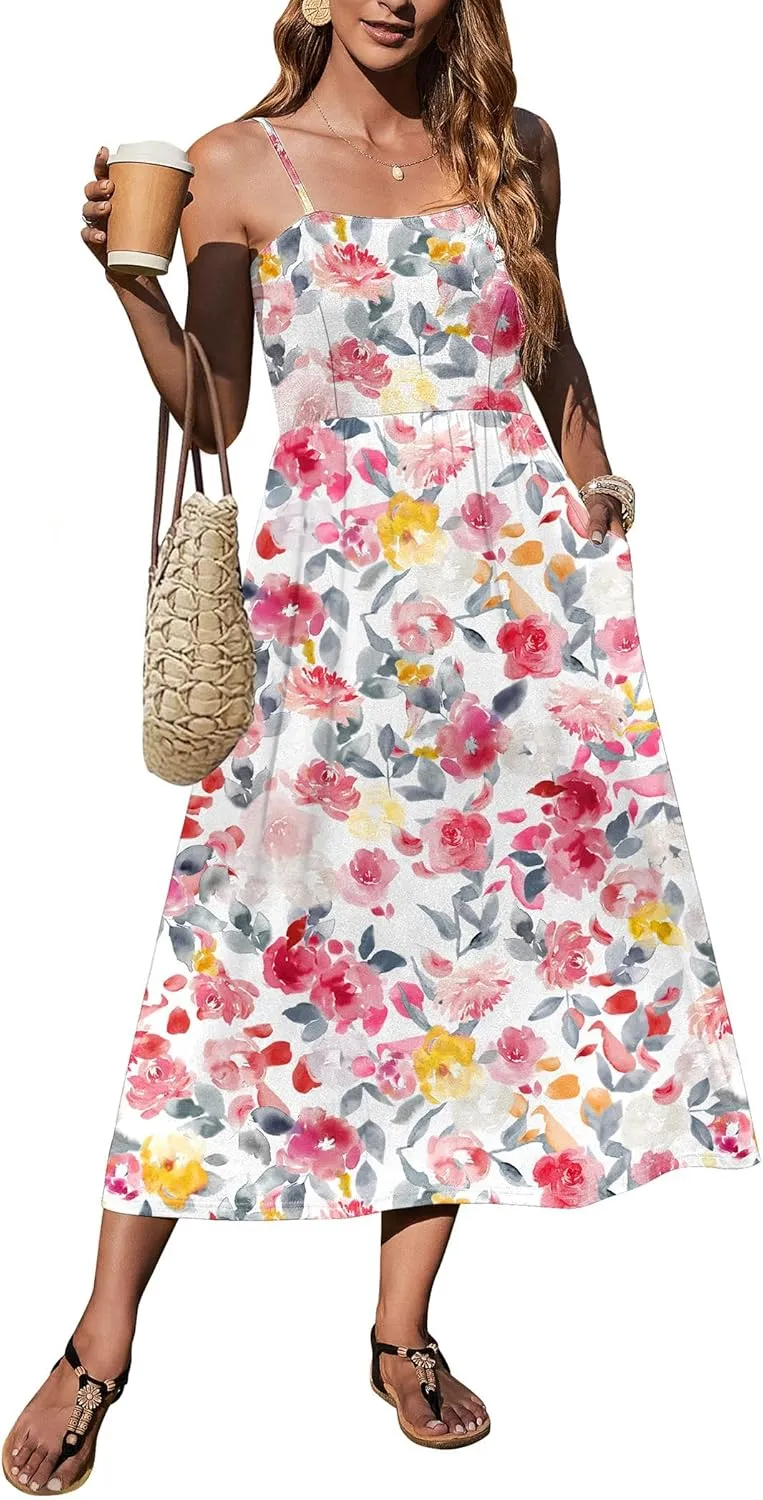 Zeagoo Women's Summer Casual Boho Sundress with Pockets