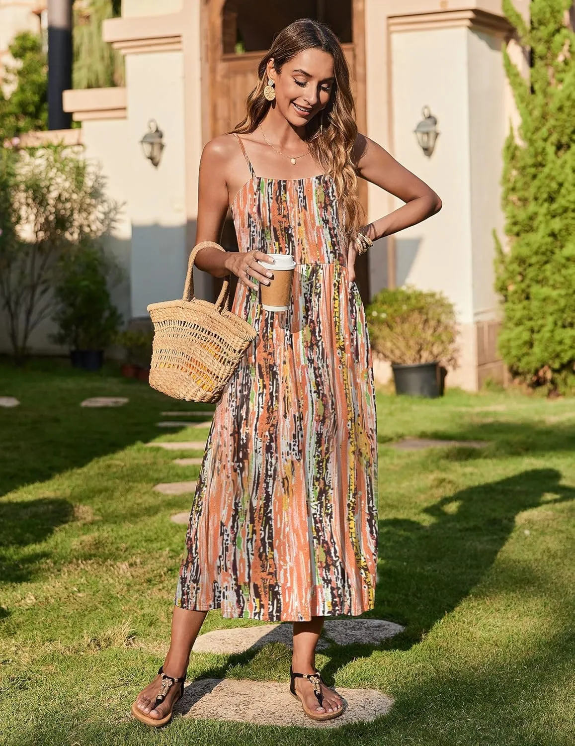 Zeagoo Women's Summer Casual Boho Sundress with Pockets