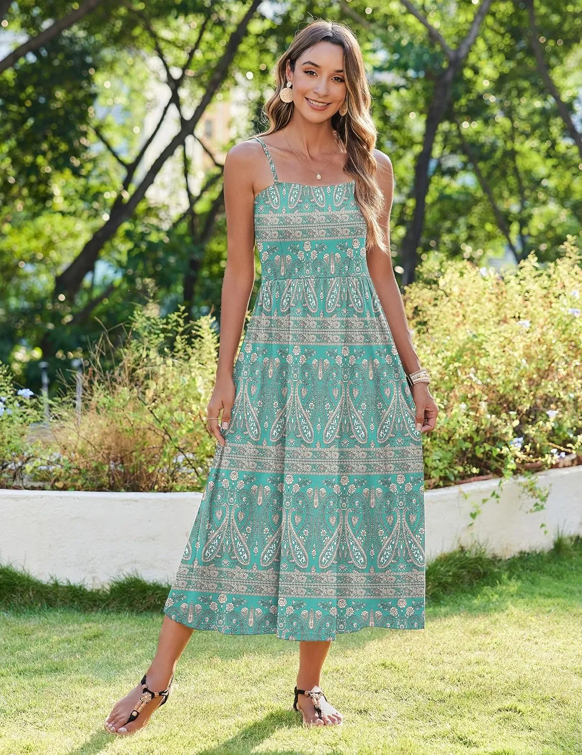 Zeagoo Women's Summer Casual Boho Sundress with Pockets