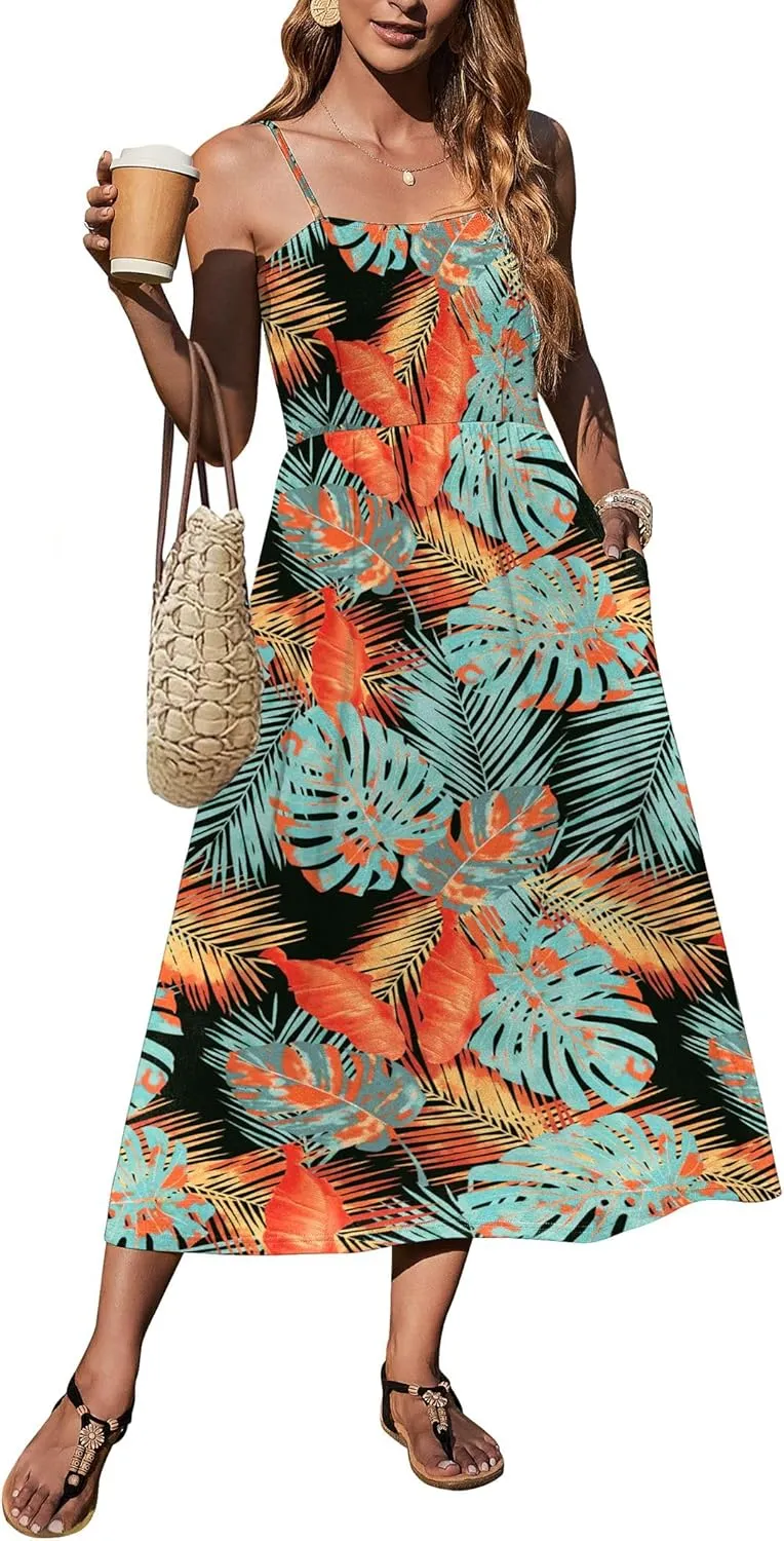 Zeagoo Women's Summer Casual Boho Sundress with Pockets