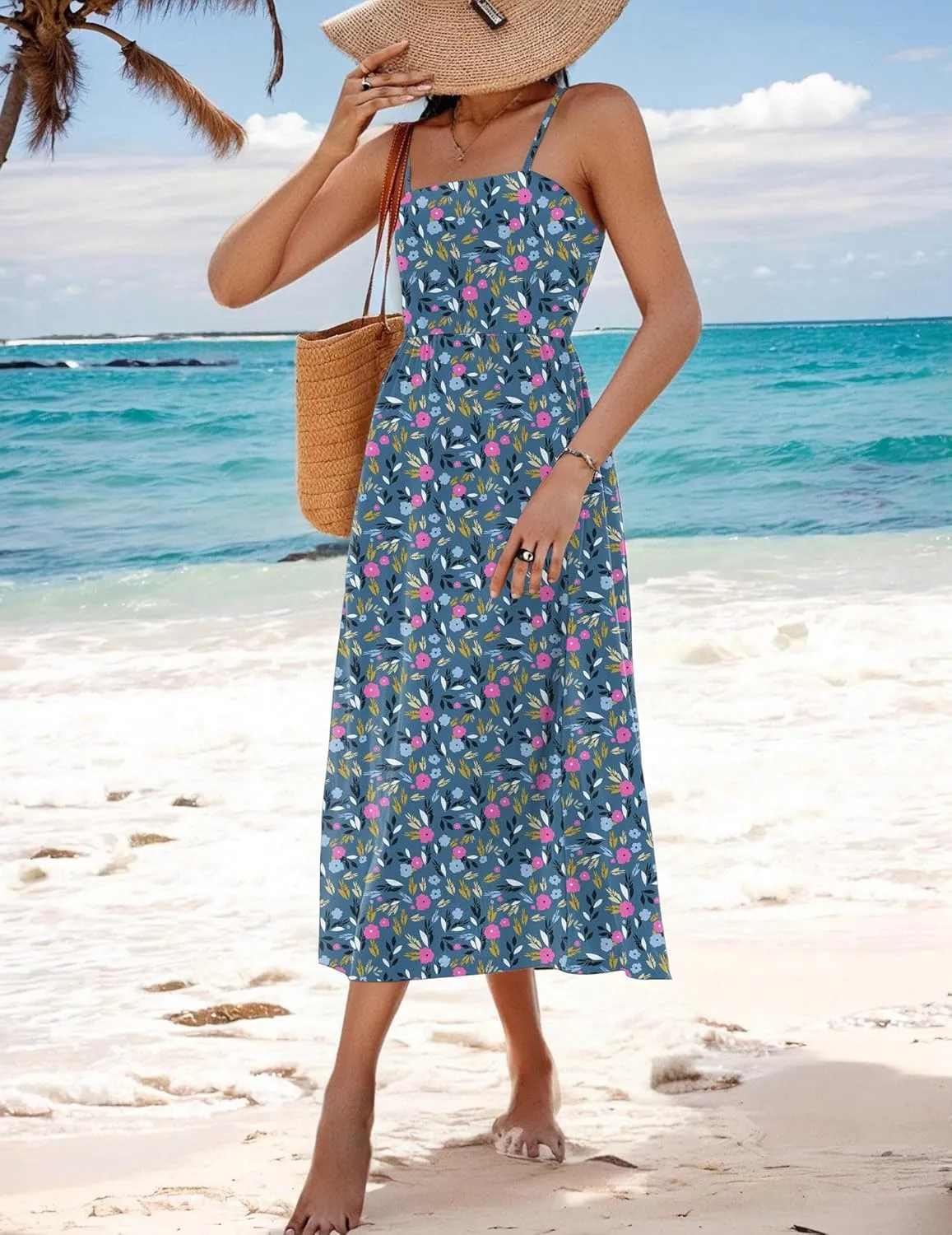 Zeagoo Women's Summer Casual Boho Sundress with Pockets