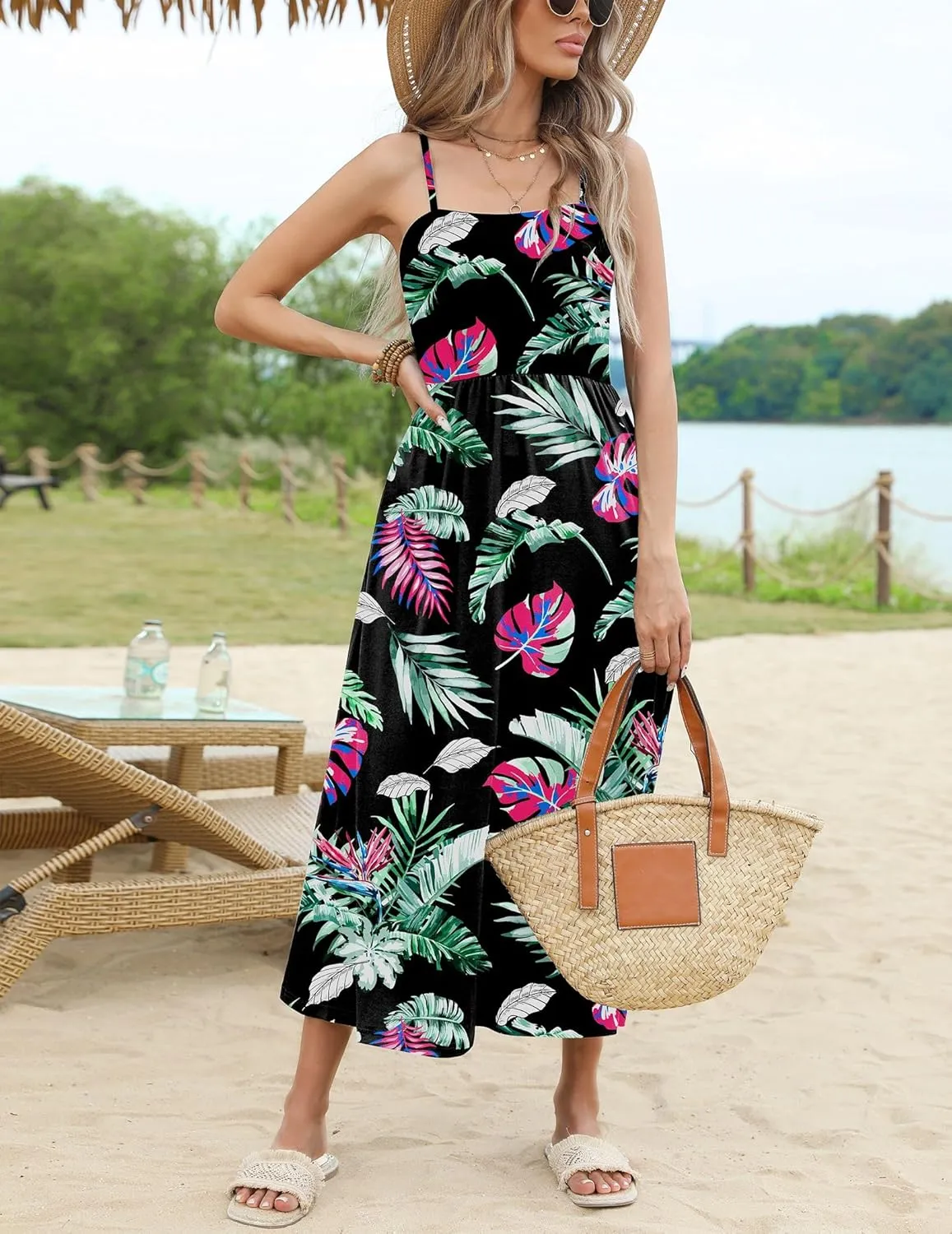 Zeagoo Women's Summer Casual Boho Sundress with Pockets