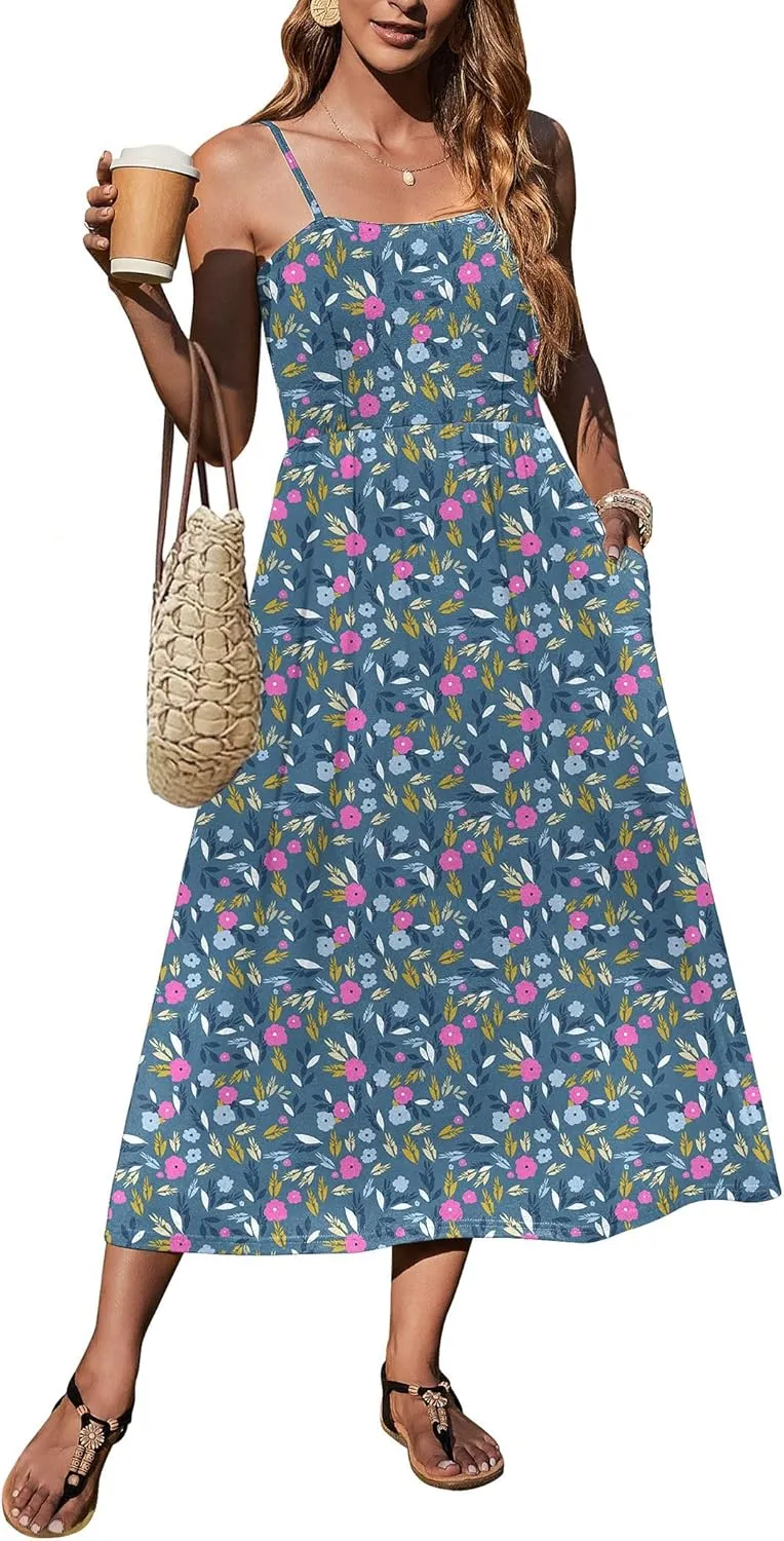 Zeagoo Women's Summer Casual Boho Sundress with Pockets