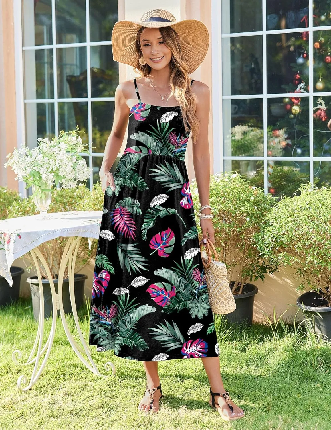 Zeagoo Women's Summer Casual Boho Sundress with Pockets