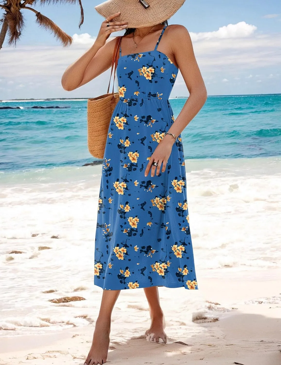 Zeagoo Women's Summer Casual Boho Sundress with Pockets