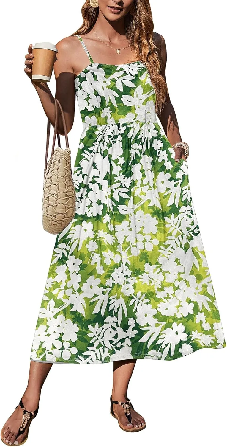 Zeagoo Women's Summer Casual Boho Sundress with Pockets