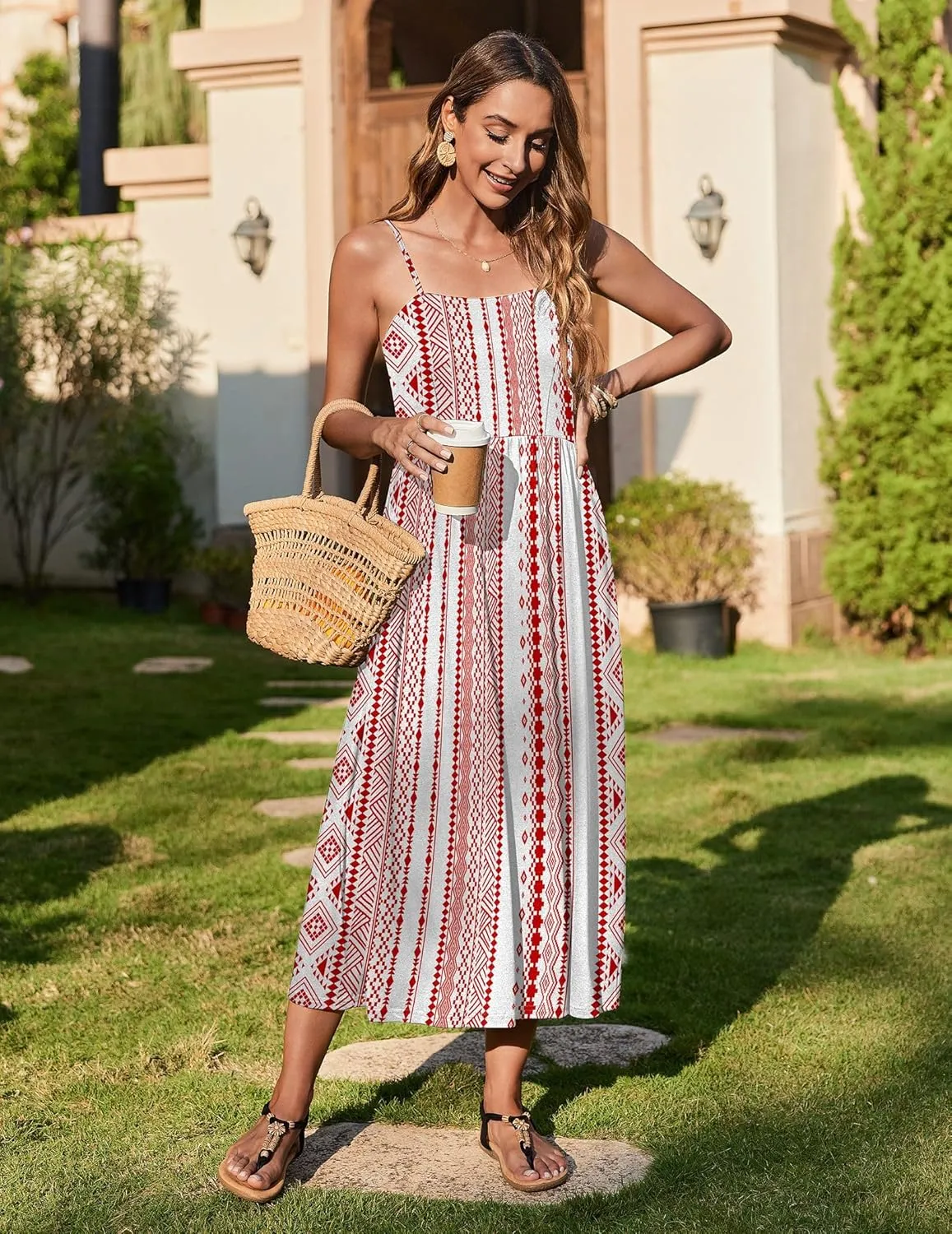 Zeagoo Women's Summer Casual Boho Sundress with Pockets