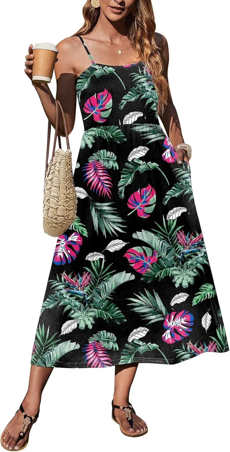 Zeagoo Women's Summer Casual Boho Sundress with Pockets