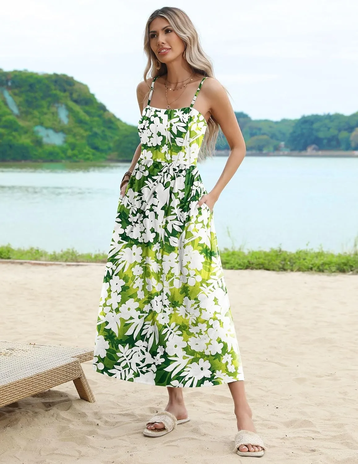 Zeagoo Women's Summer Casual Boho Sundress with Pockets