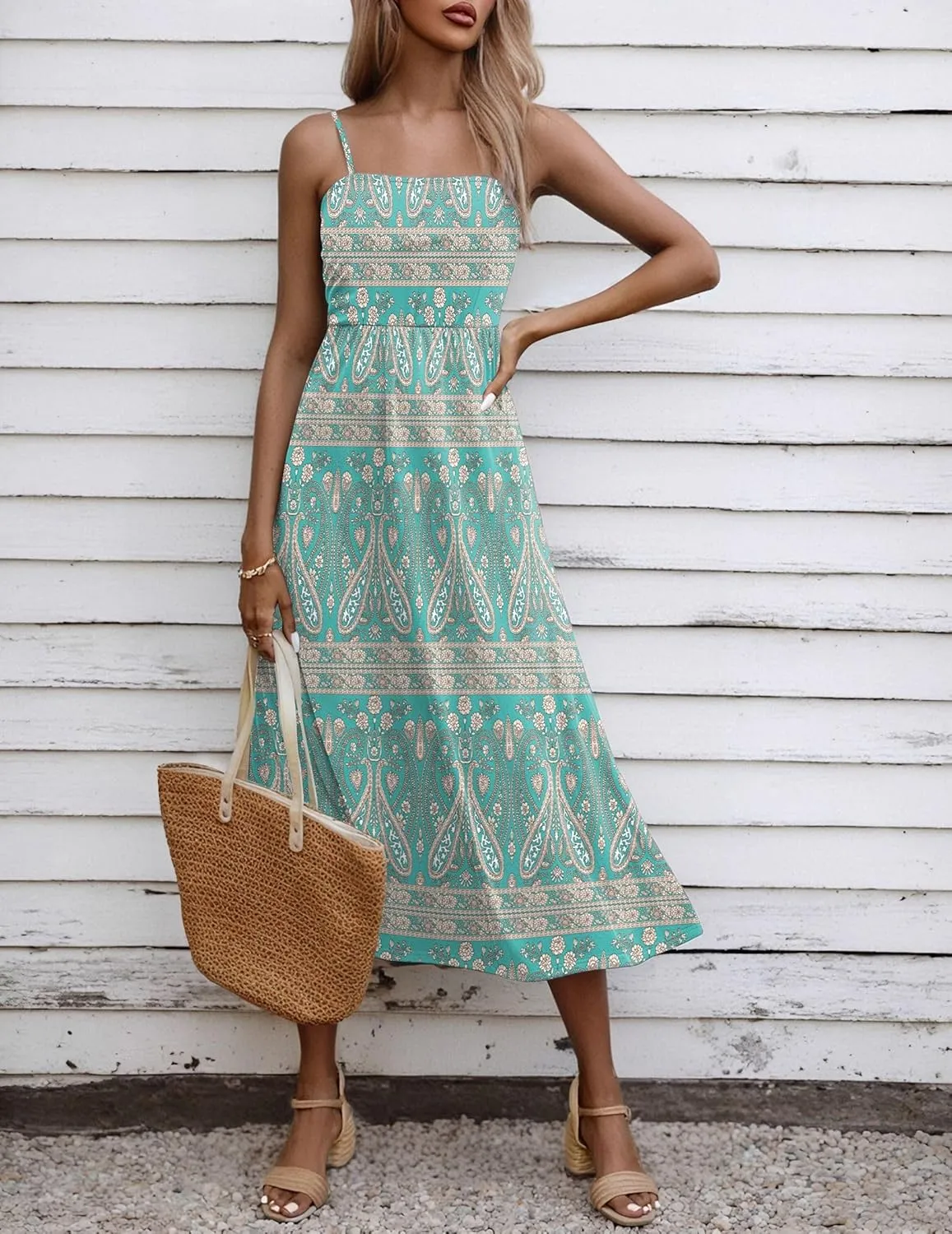 Zeagoo Women's Summer Casual Boho Sundress with Pockets