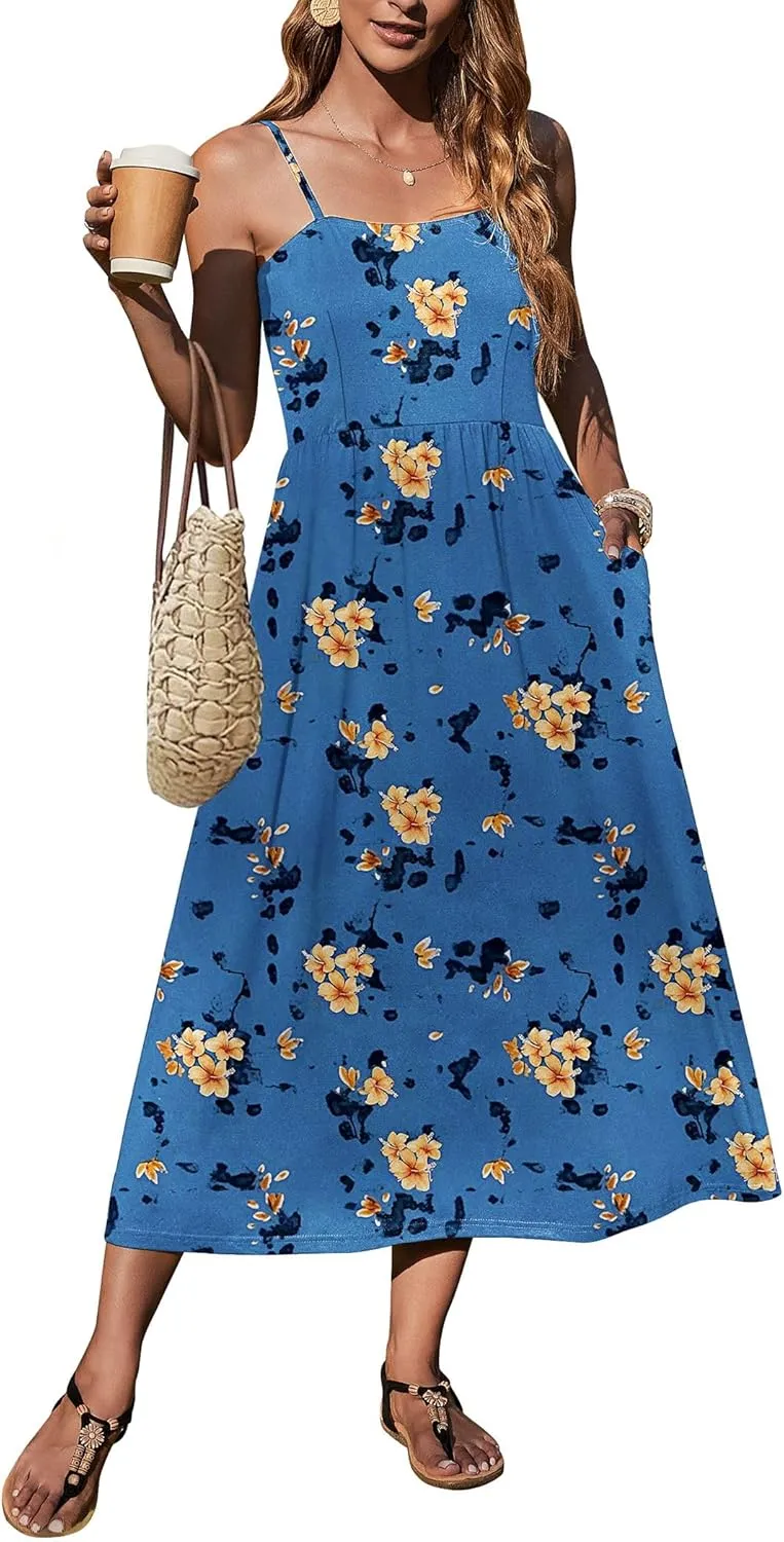 Zeagoo Women's Summer Casual Boho Sundress with Pockets