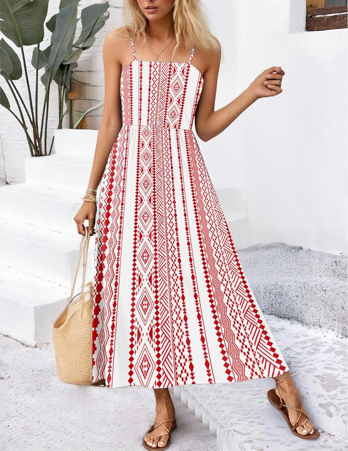 Zeagoo Women's Summer Casual Boho Sundress with Pockets