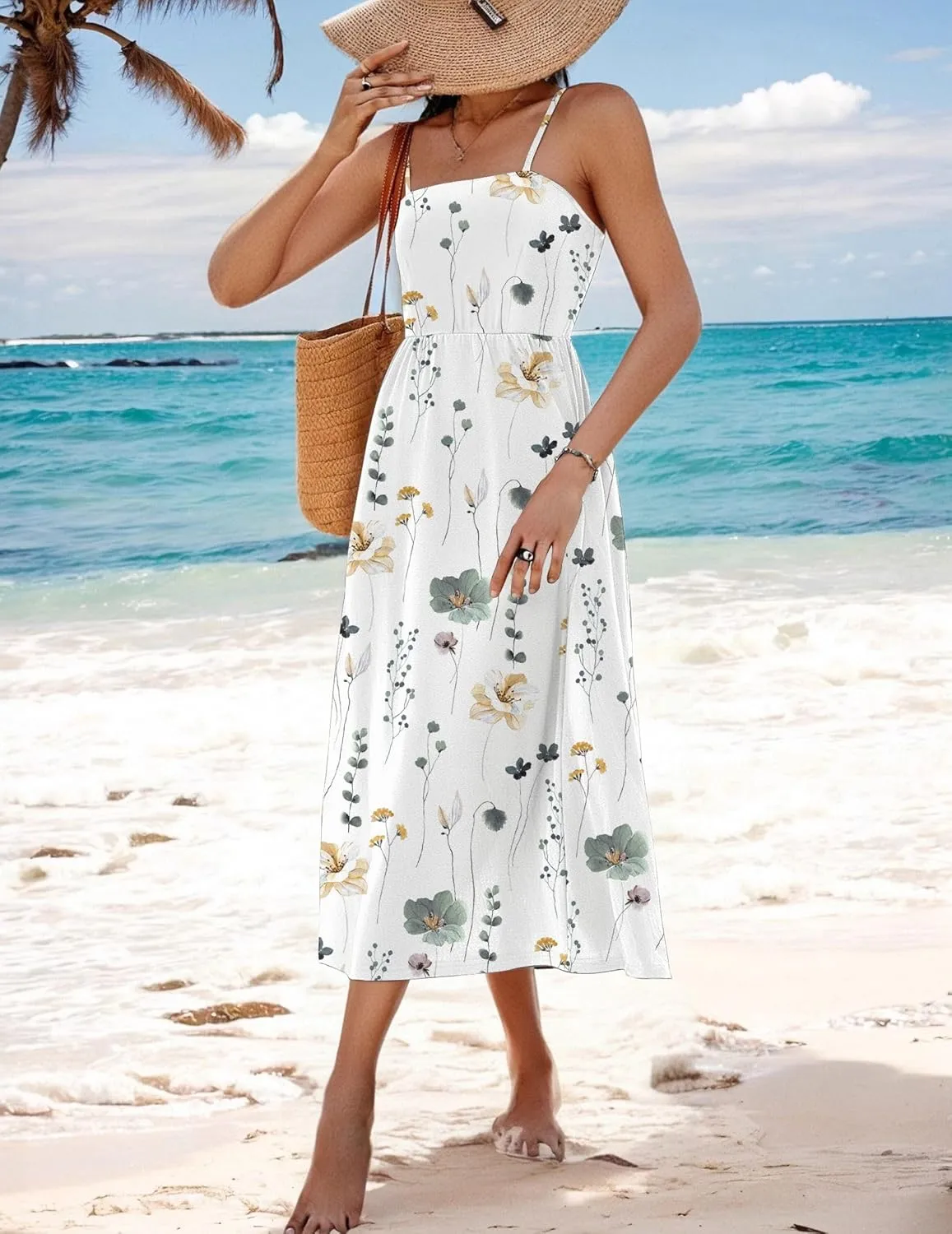 Zeagoo Women's Summer Casual Boho Sundress with Pockets