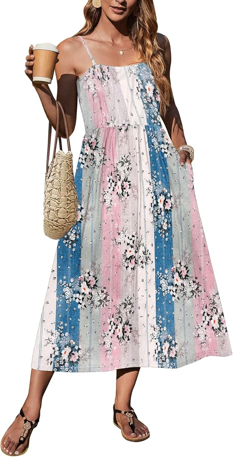 Zeagoo Women's Summer Casual Boho Sundress with Pockets